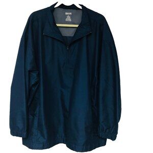 RBK Navy Blue Golf 1/4 Zip Windbreaker  Men's 2XL Pockets Rain Jacket Dad Grandp